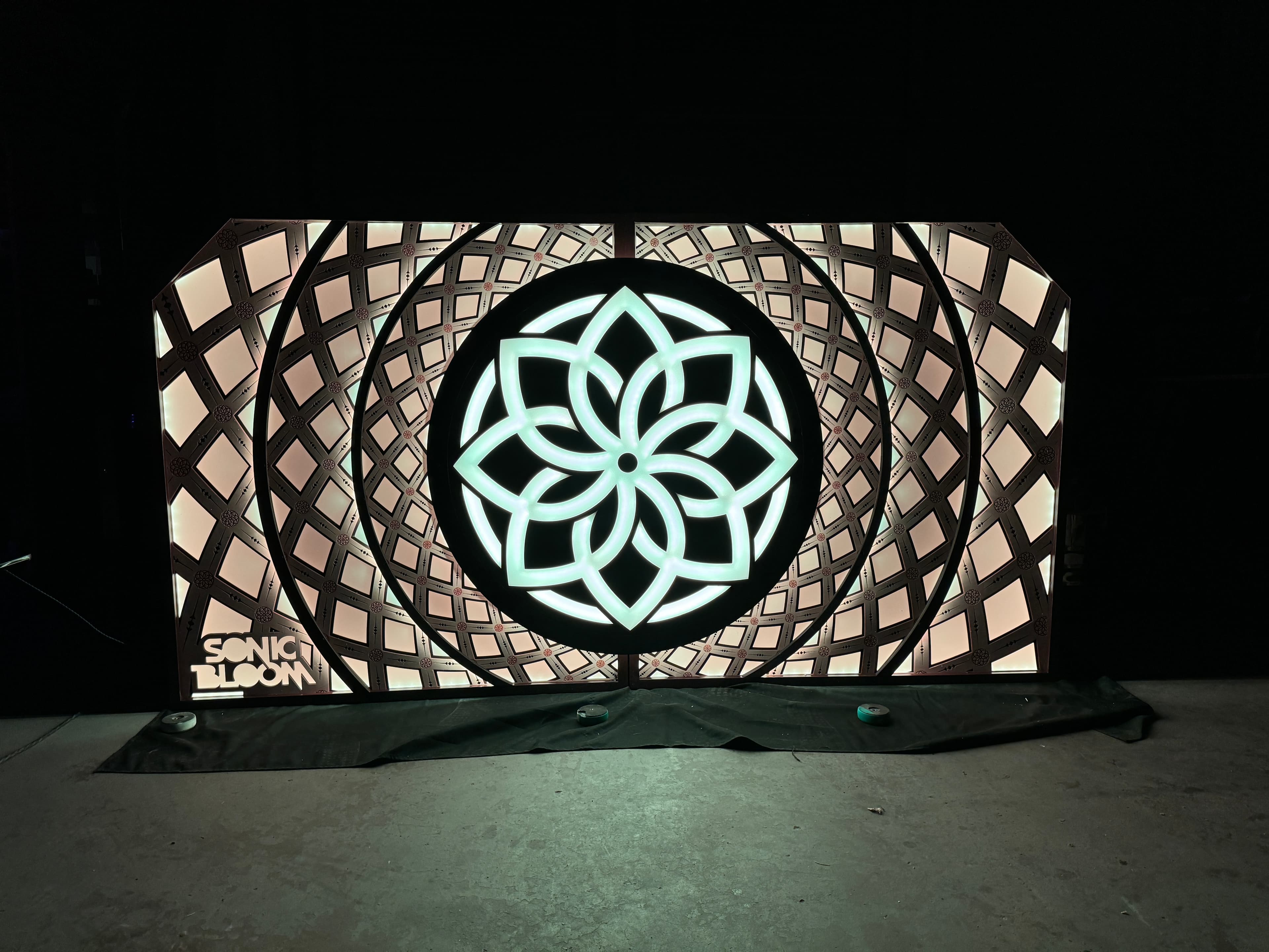 Sonic Bloom DJ booth — detail