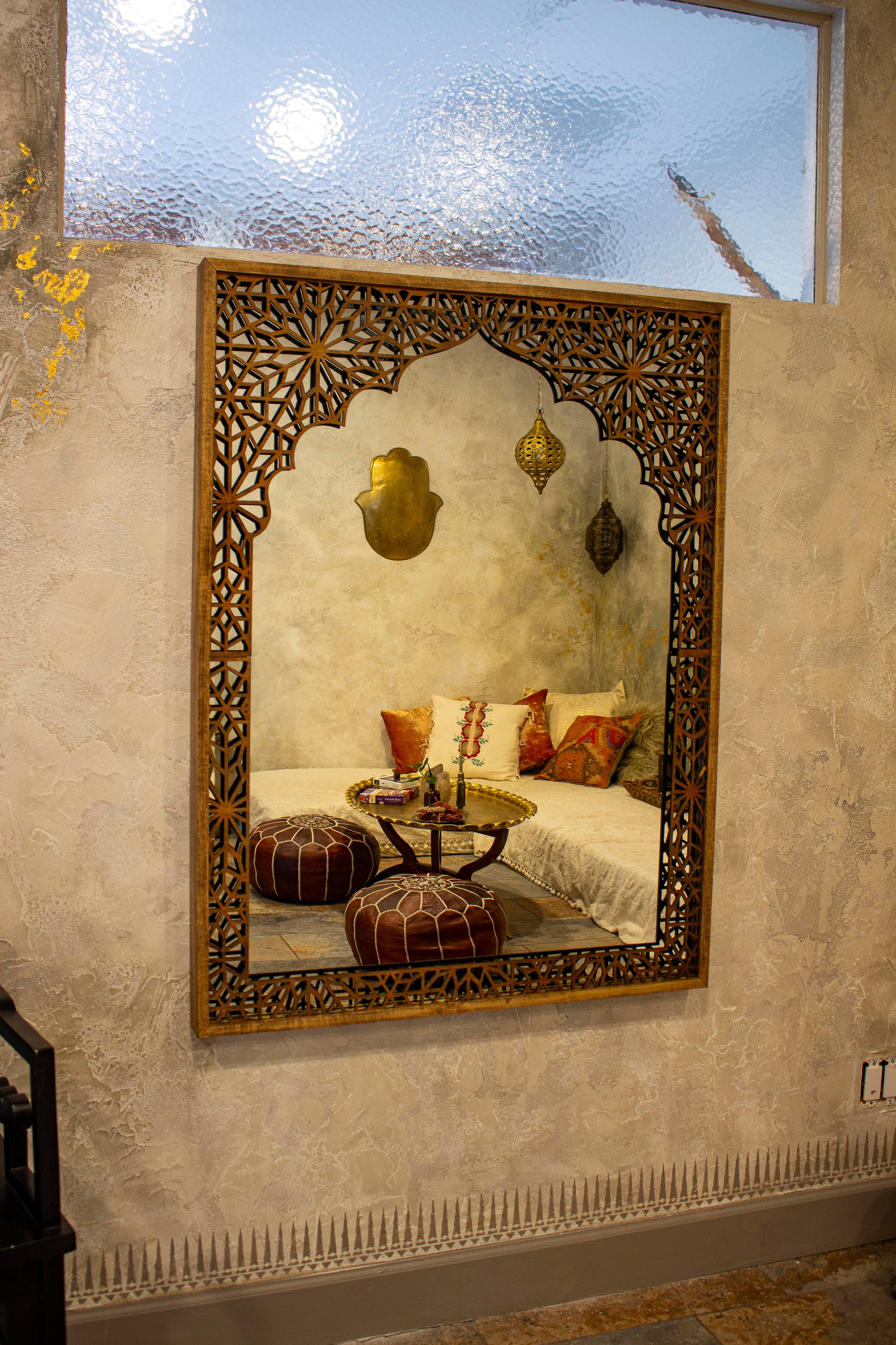 Custom lasercut Moroccan mirror surround
